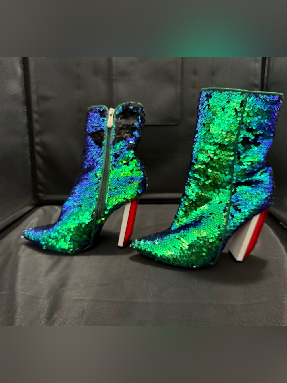 Cape Robbin Mermaid Sequin Heeled Terra Boots Size 8 - Picture 9 of 11